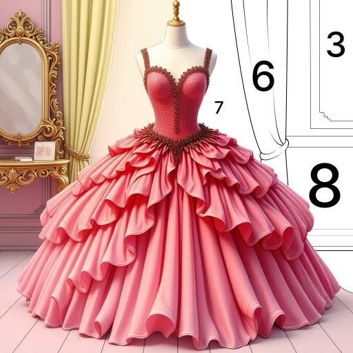 com.gown.princess.dress.happy.paint.by.number.coloring.game logo