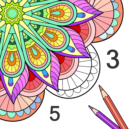 com.mandala.pattern.happy.paint.by.number.coloring.game logo