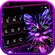 com.ikeyboard.theme.purple.neon.cat logo